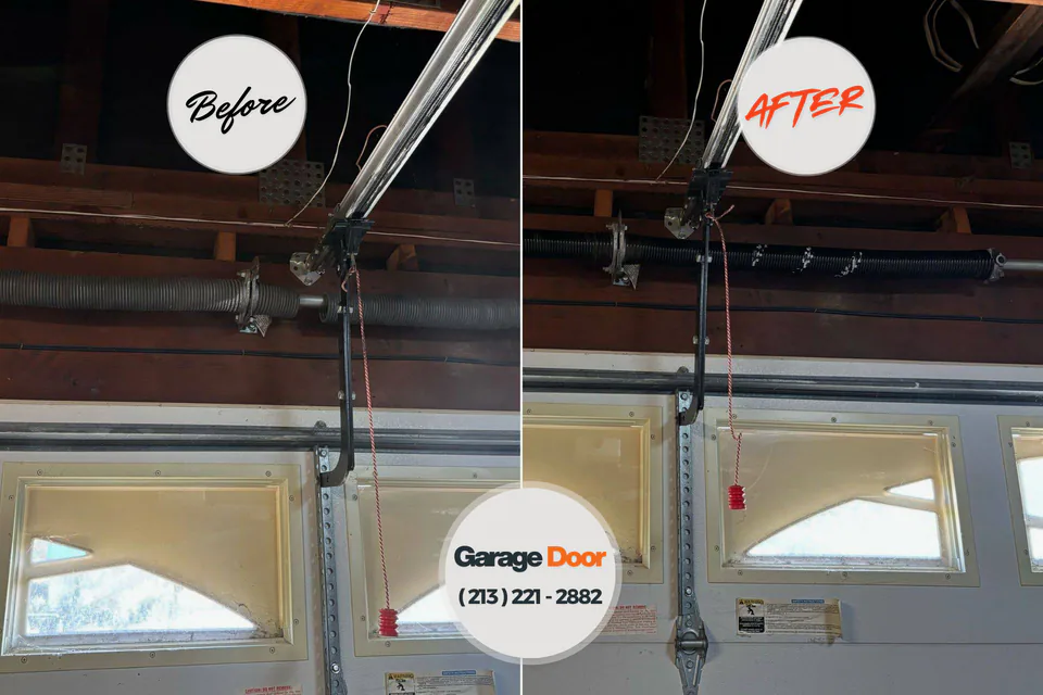 Before and after: garage door repair Palo Alto, CA